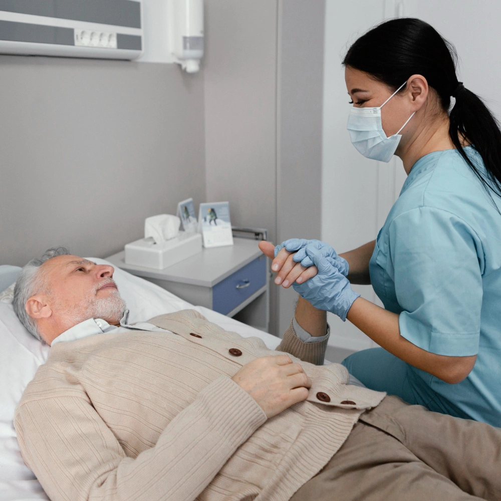Skilled Nurse Monitoring Patient at Home